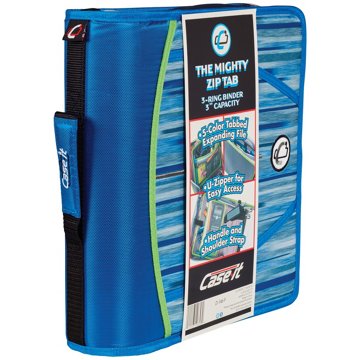 Case-it The Mighty Zip Tab Zipper Binder, 3''