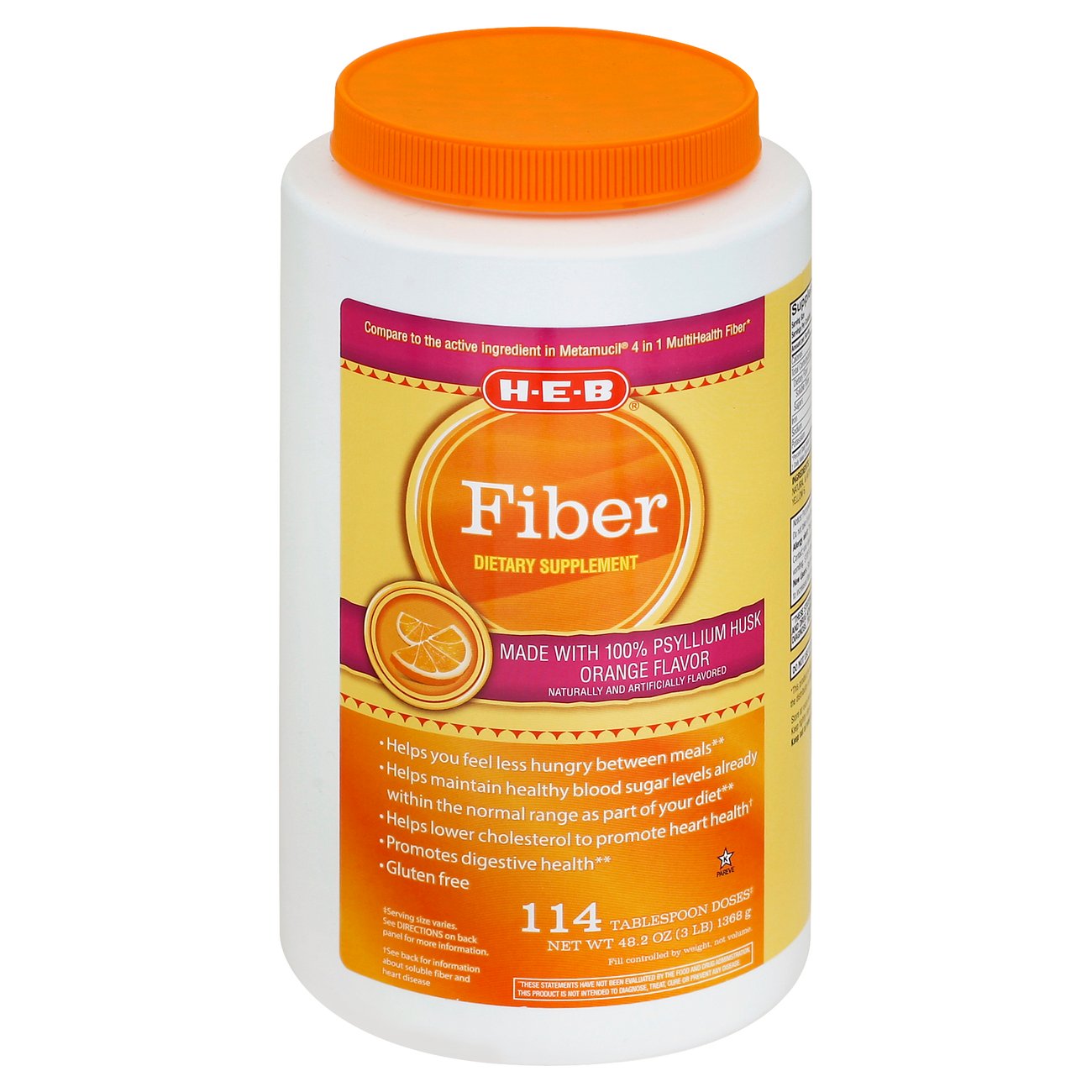 HEB Orange Fiber Supplement Powder Shop Digestion & Nausea at HEB