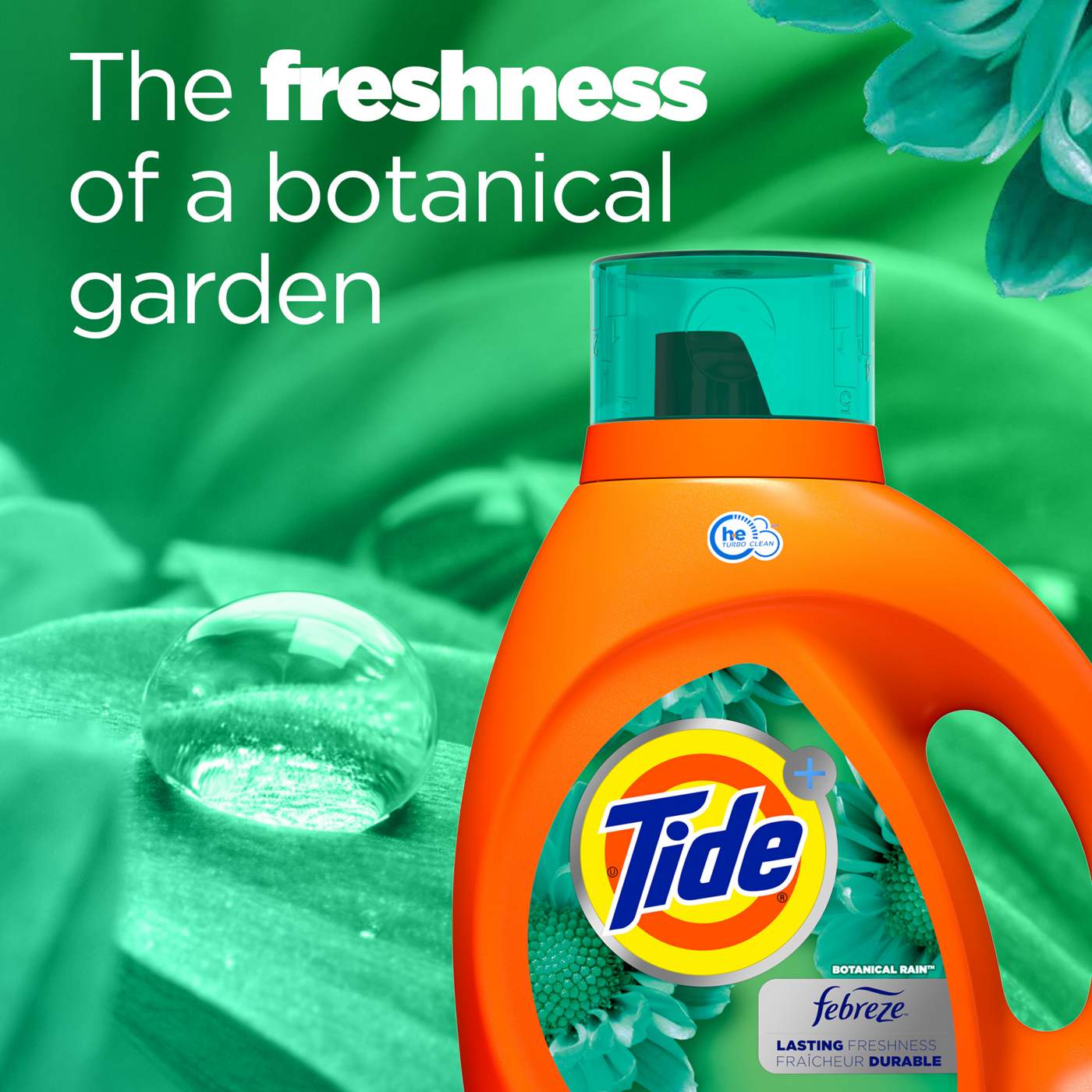 Tide + Febreze HE Turbo Clean Liquid Laundry Detergent, 59 Loads - Botanical Rain; image 8 of 14