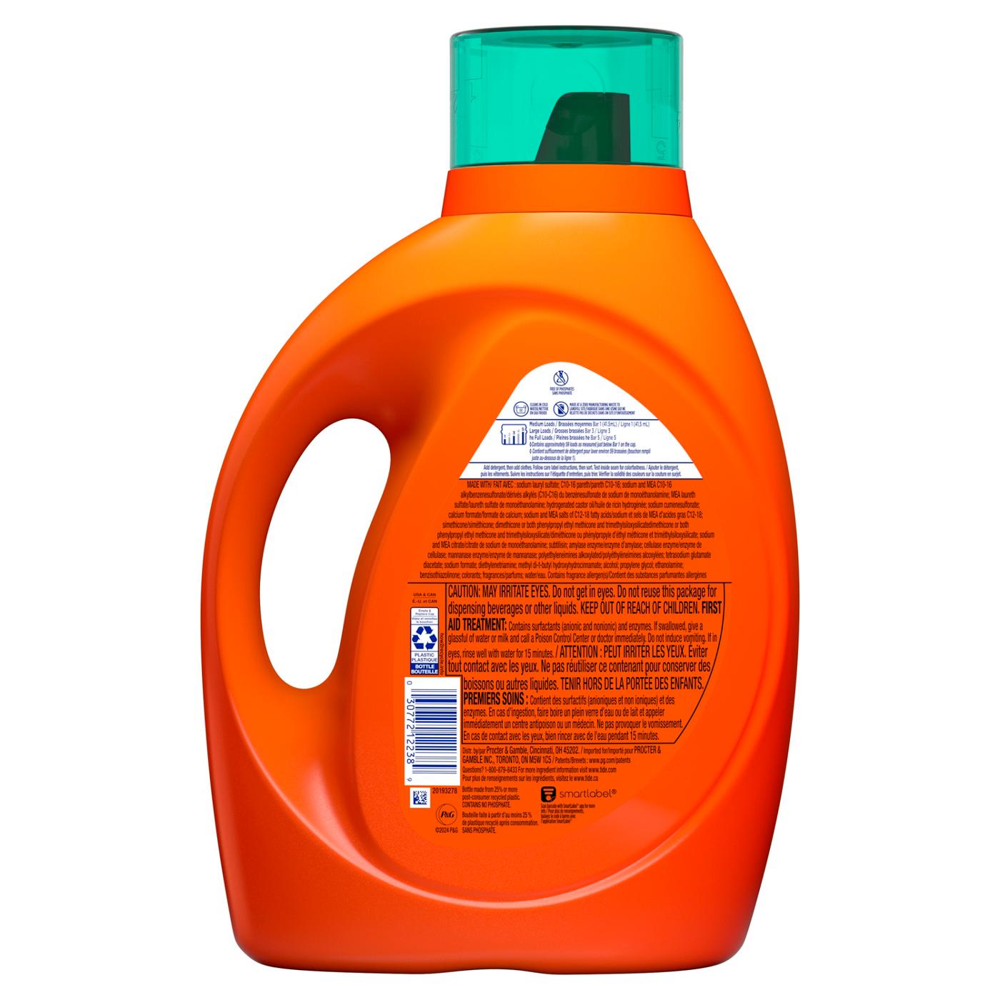 Tide + Febreze HE Turbo Clean Liquid Laundry Detergent, 59 Loads - Botanical Rain; image 9 of 14