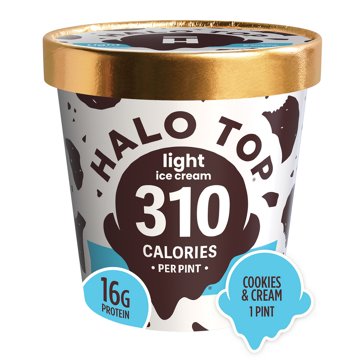 Halo Top 16g Protein Light Ice Cream - Cookies & Cream, 1 pt