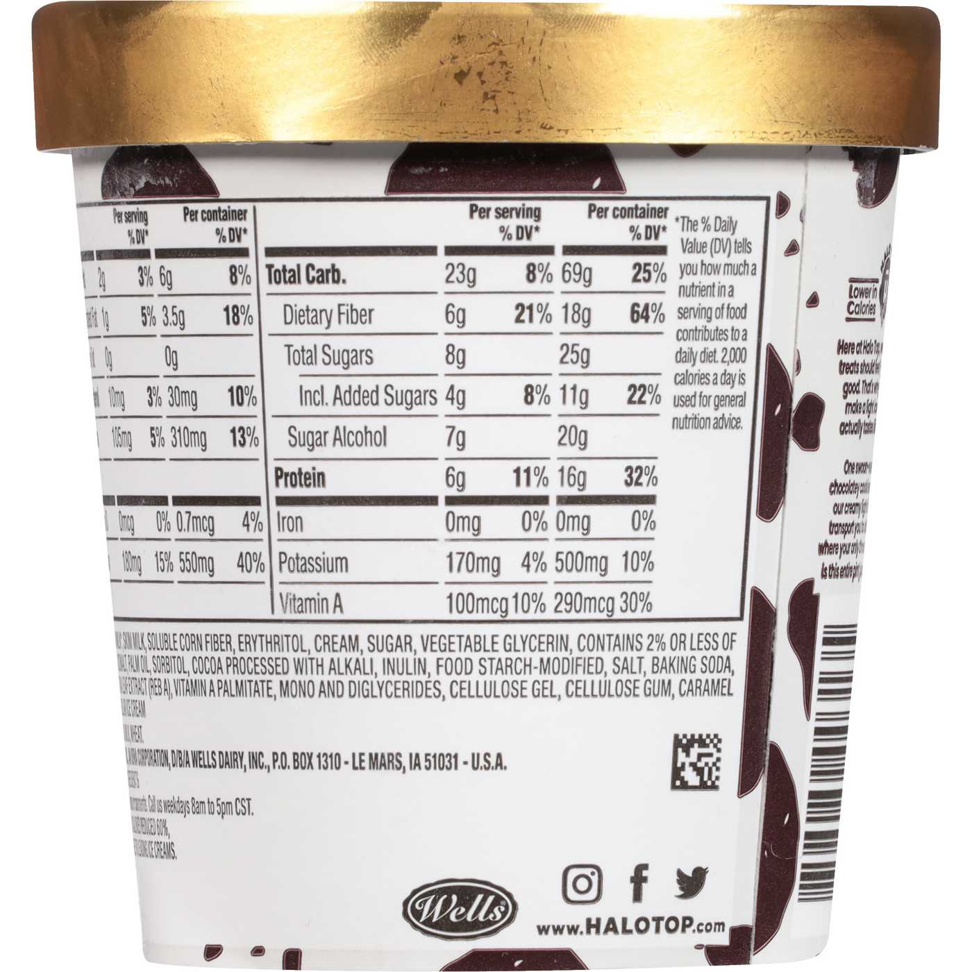 Halo Top 16g Protein Light Ice Cream - Cookies & Cream; image 2 of 6