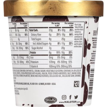Halo Top 16g Protein Light Ice Cream - Cookies & Cream, 1 pt