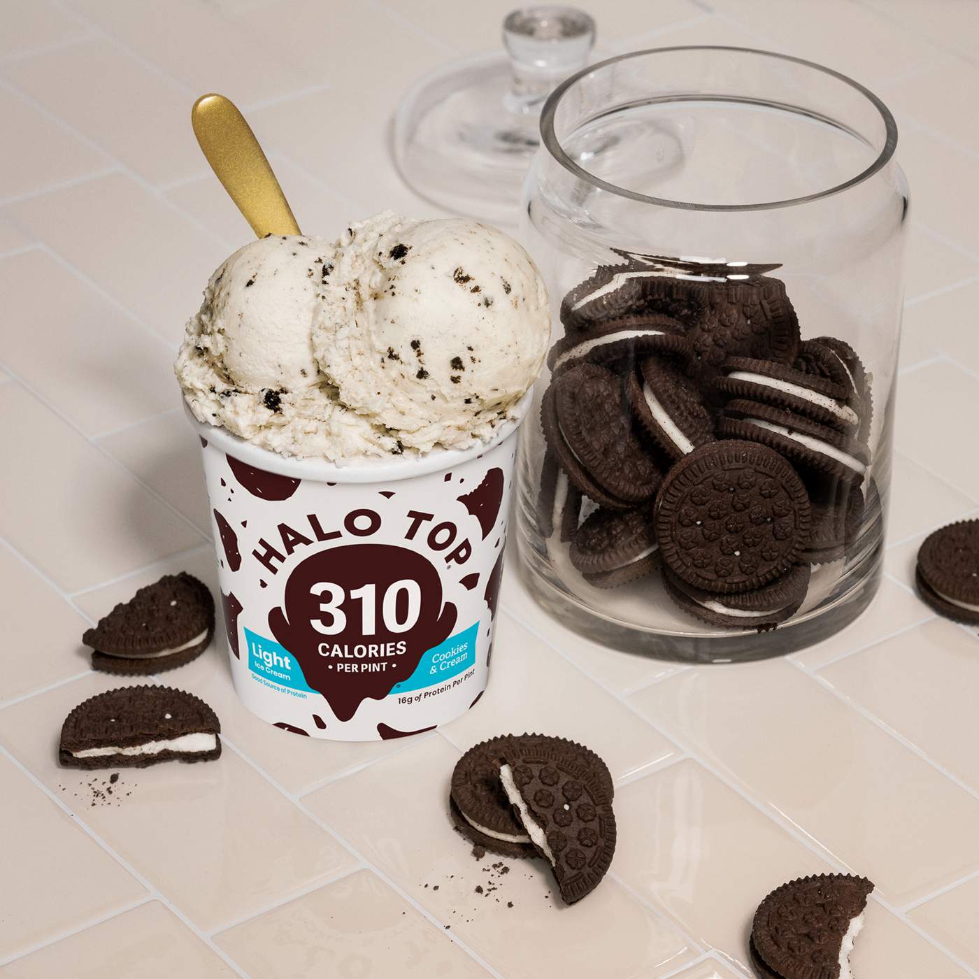 Halo Top 16g Protein Light Ice Cream - Cookies & Cream; image 5 of 6