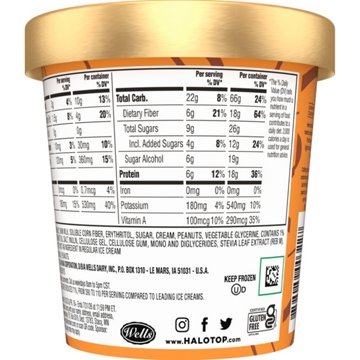 Halo Top 18g Protein Light Ice Cream - Peanut Butter Cup