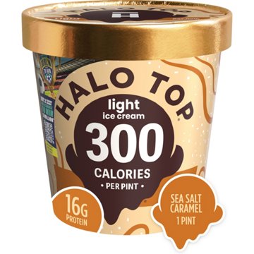 Halo Top 16g Protein Light Ice Cream - Sea Salt Caramel