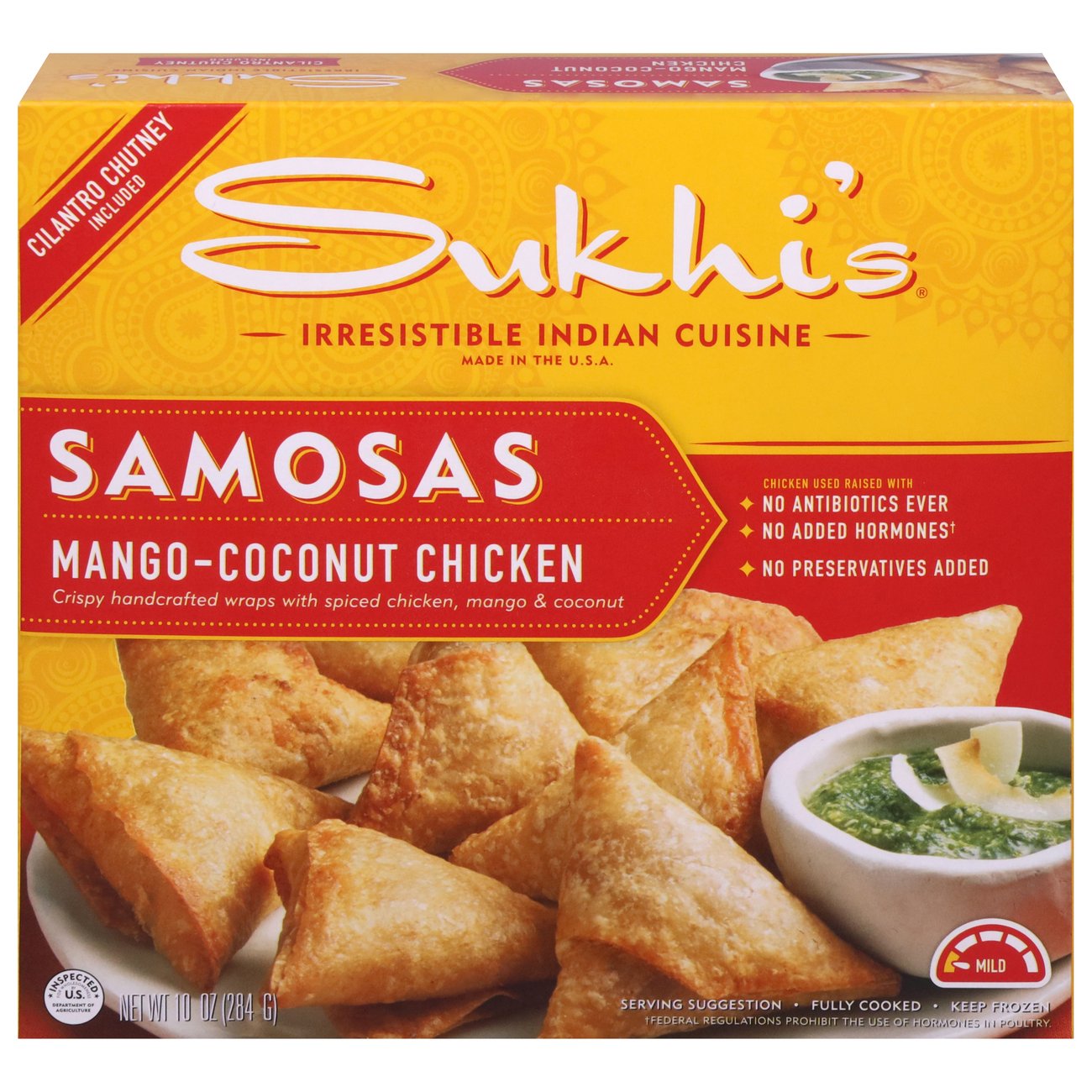 Sukhi's Frozen Mango-Coconut Chicken Samosas, 10 oz