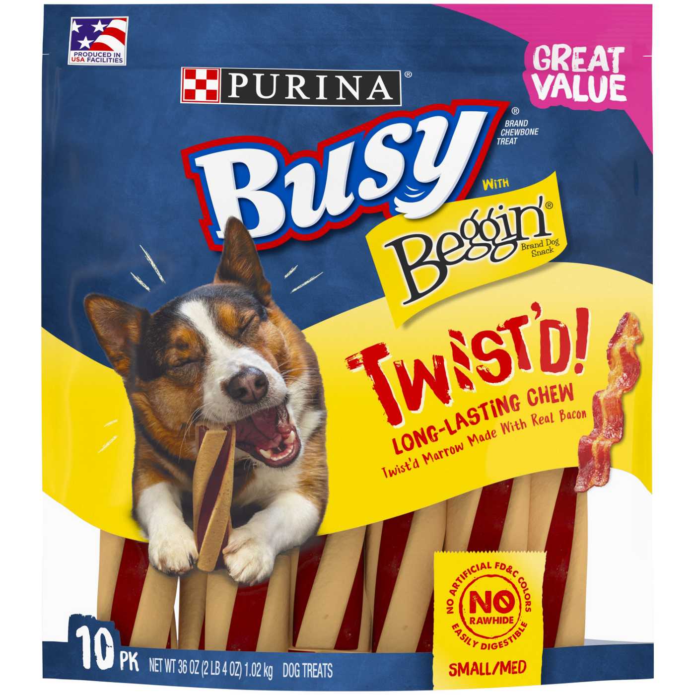 Busy Beggin' Twist'd Small & Medium Dog Treats; image 1 of 9