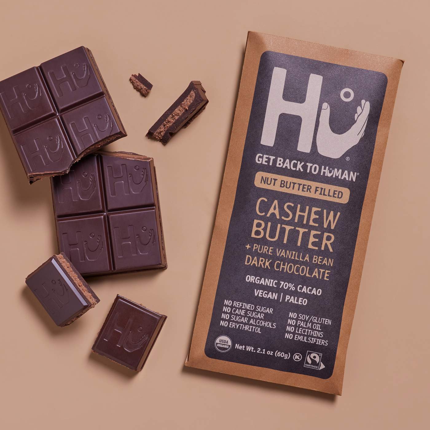 Hu Organic Cashew Butter + Vanilla Bean Dark Chocolate Bar; image 3 of 5
