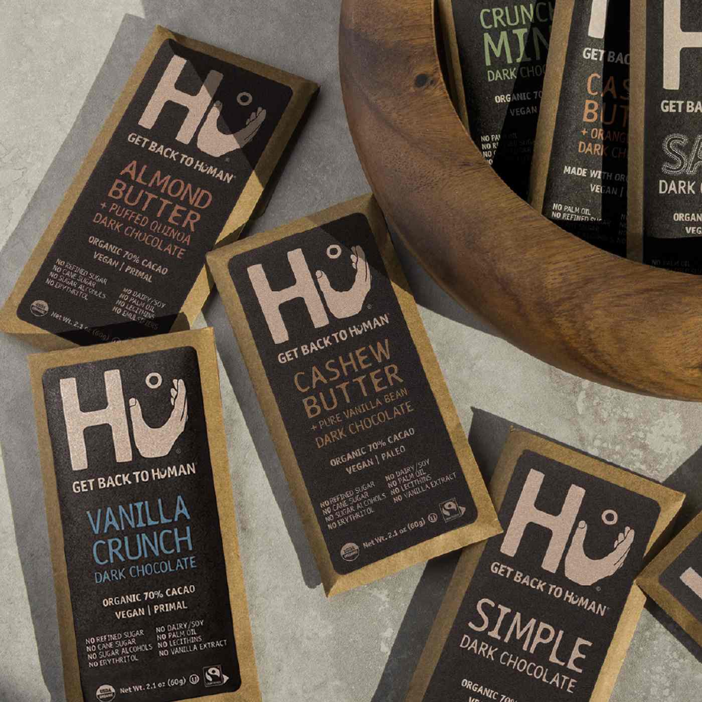 Hu Organic Almond Butter + Puffed Quinoa Dark Chocolate Bar; image 4 of 8