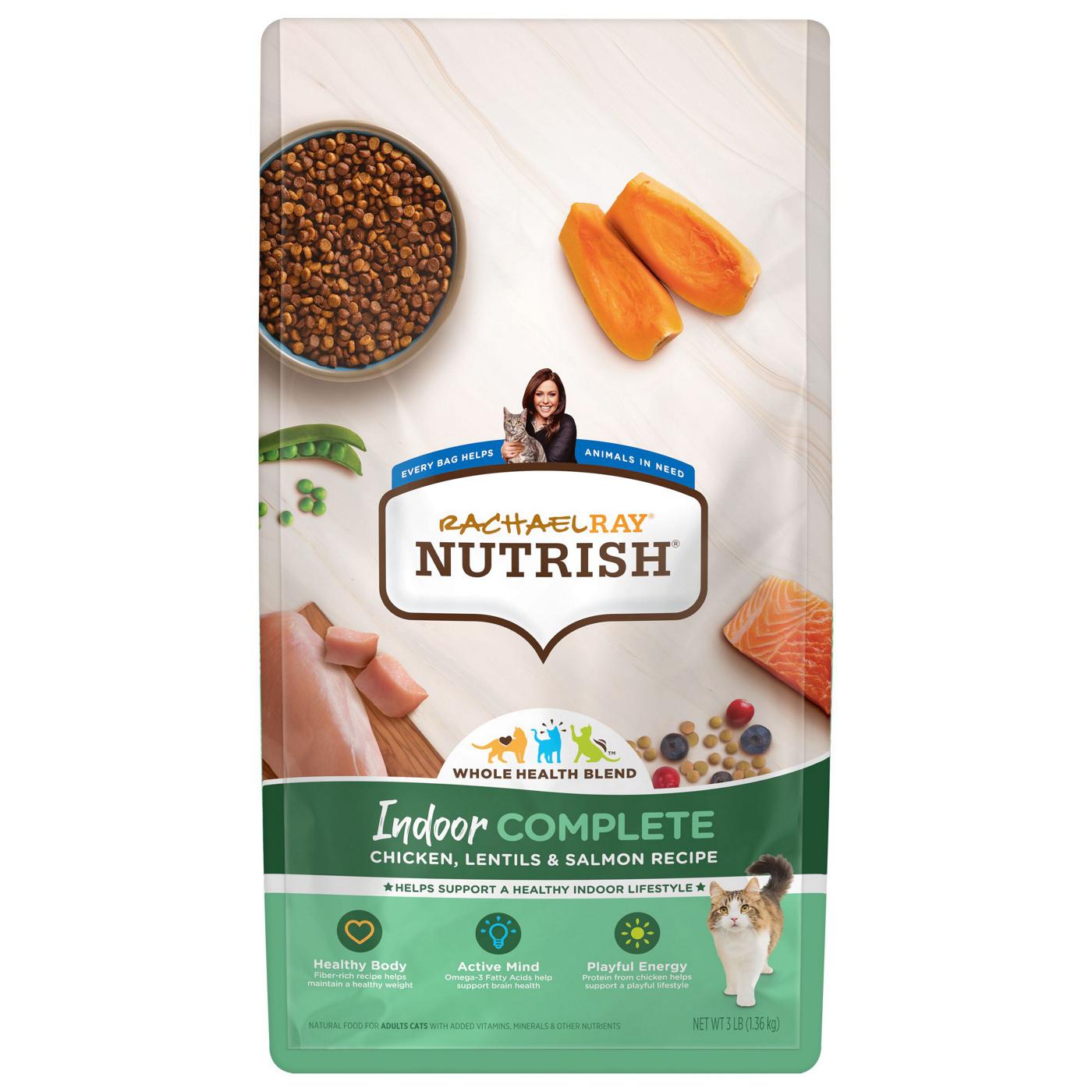 Rachael Ray Nutrish Indoor Complete Chicken with Lentils & Salmon Recipe Dry Cat Food; image 1 of 7