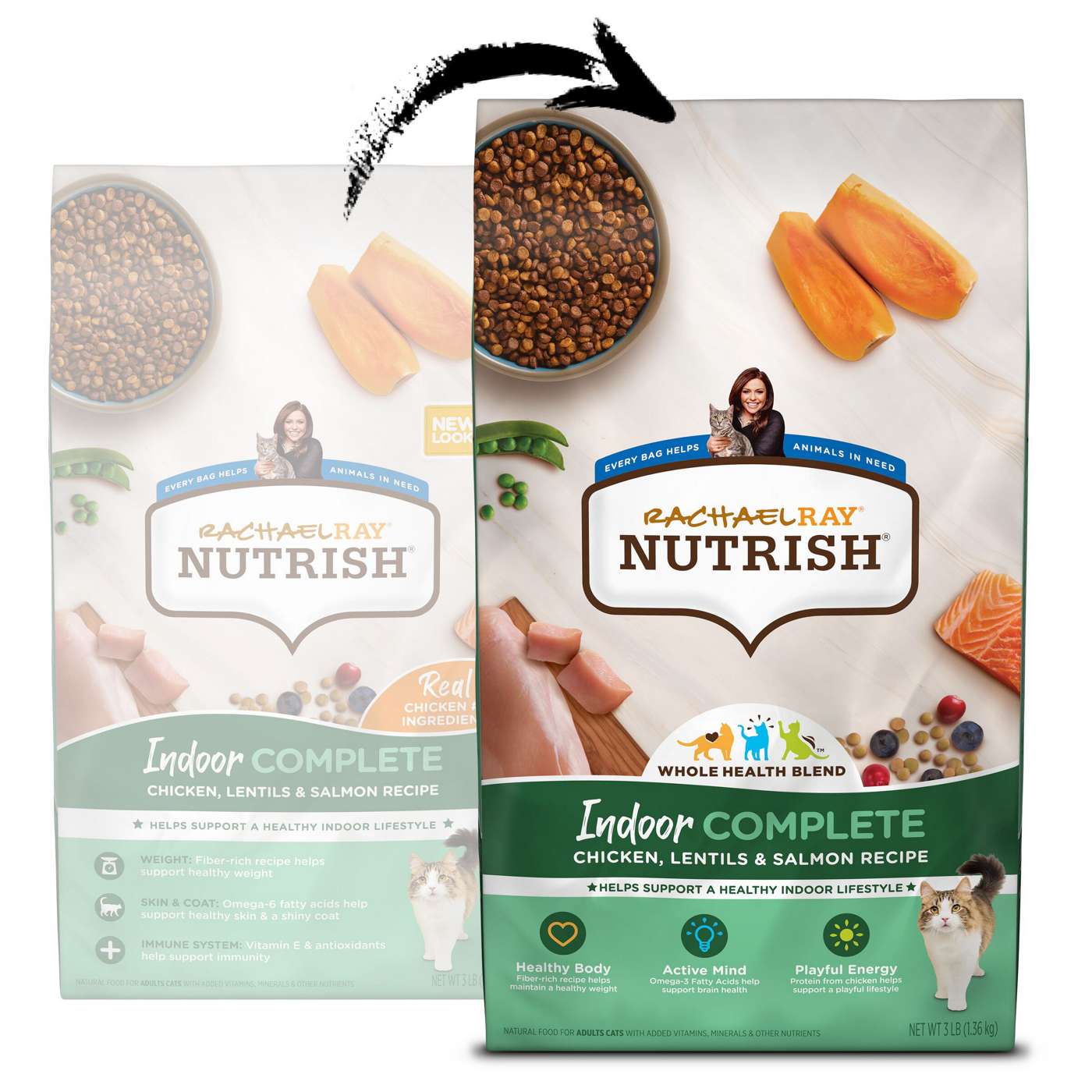 Rachael Ray Nutrish Indoor Complete Chicken with Lentils & Salmon Recipe Dry Cat Food; image 2 of 7