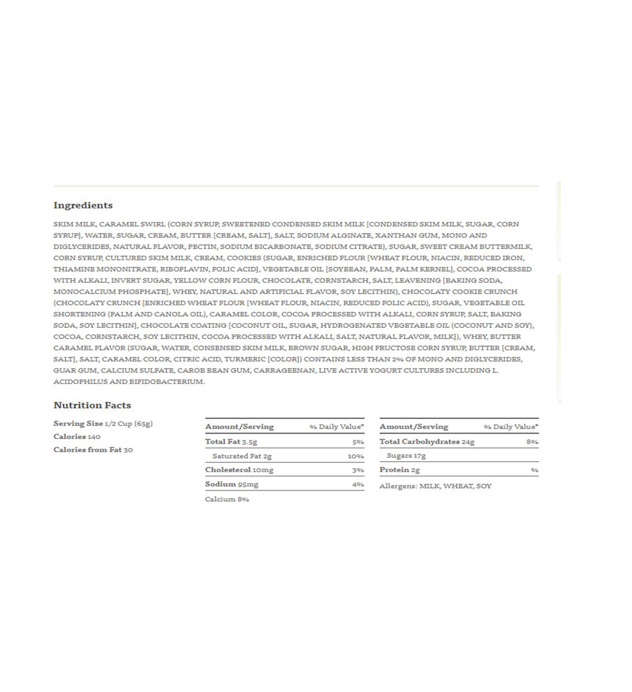 Kemps Caramel Cookie Crunch Frozen Yogurt Shop Frozen yogurt at HEB