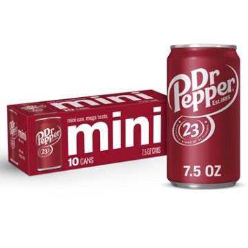 Dr Pepper Soda 10 pk Mini Cans, 7.5 oz