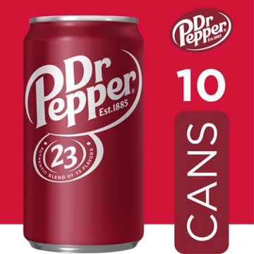 Dr Pepper Soda 10 pk Mini Cans, 7.5 oz