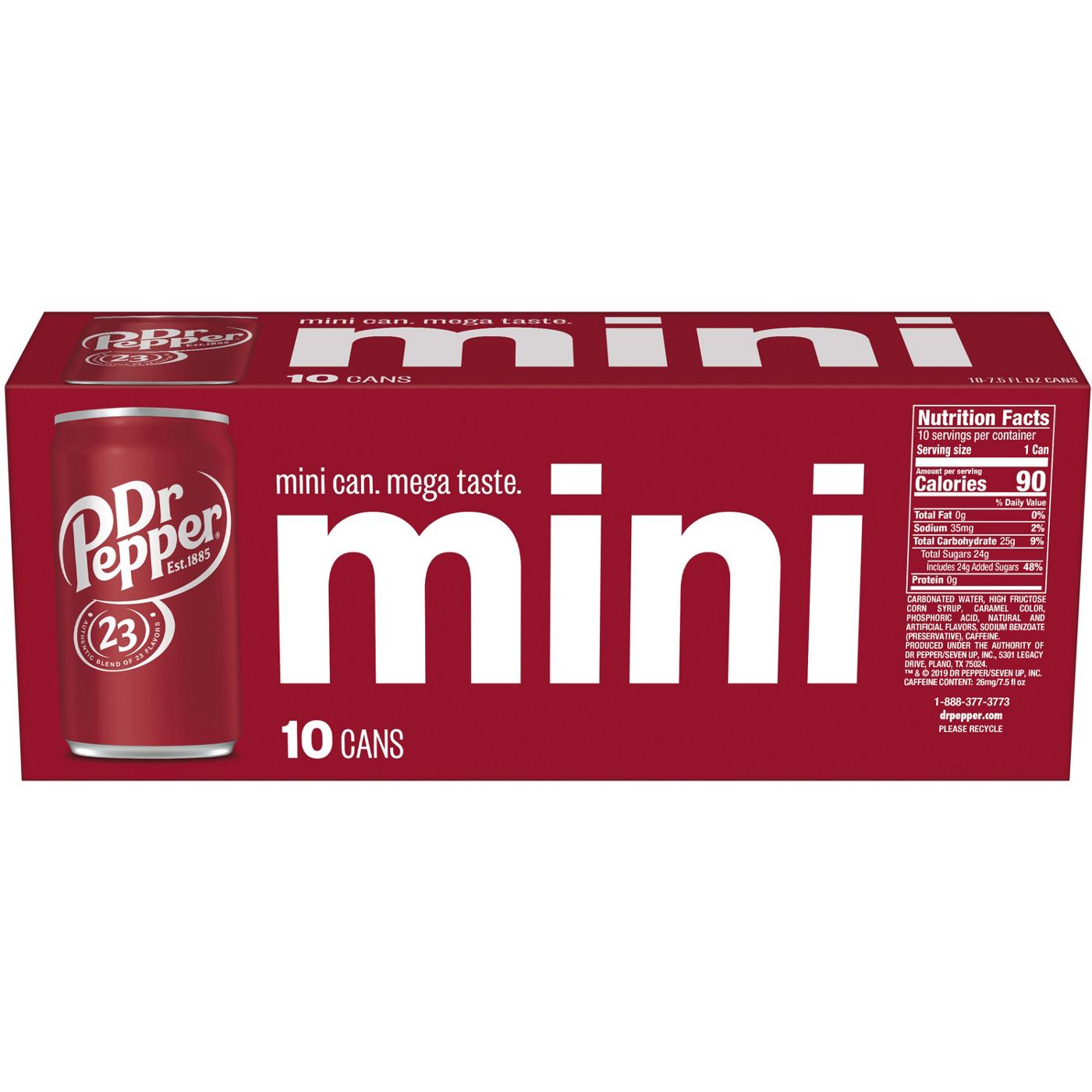 Dr Pepper Soda Mini 7.5 oz Cans; image 6 of 7