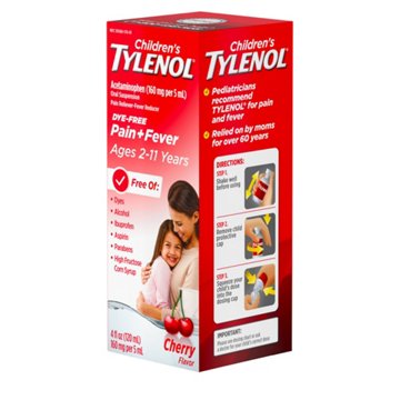 Tylenol Children's Pain + Fever Dye-Free Medicine - Cherry