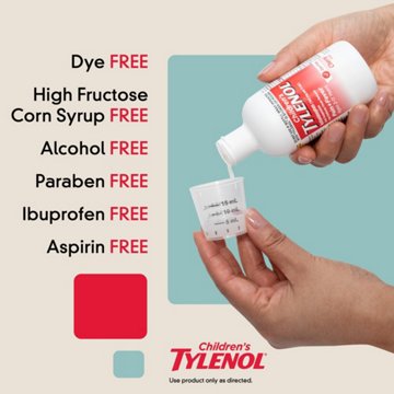 Tylenol Children's Pain + Fever Dye-Free Medicine - Cherry