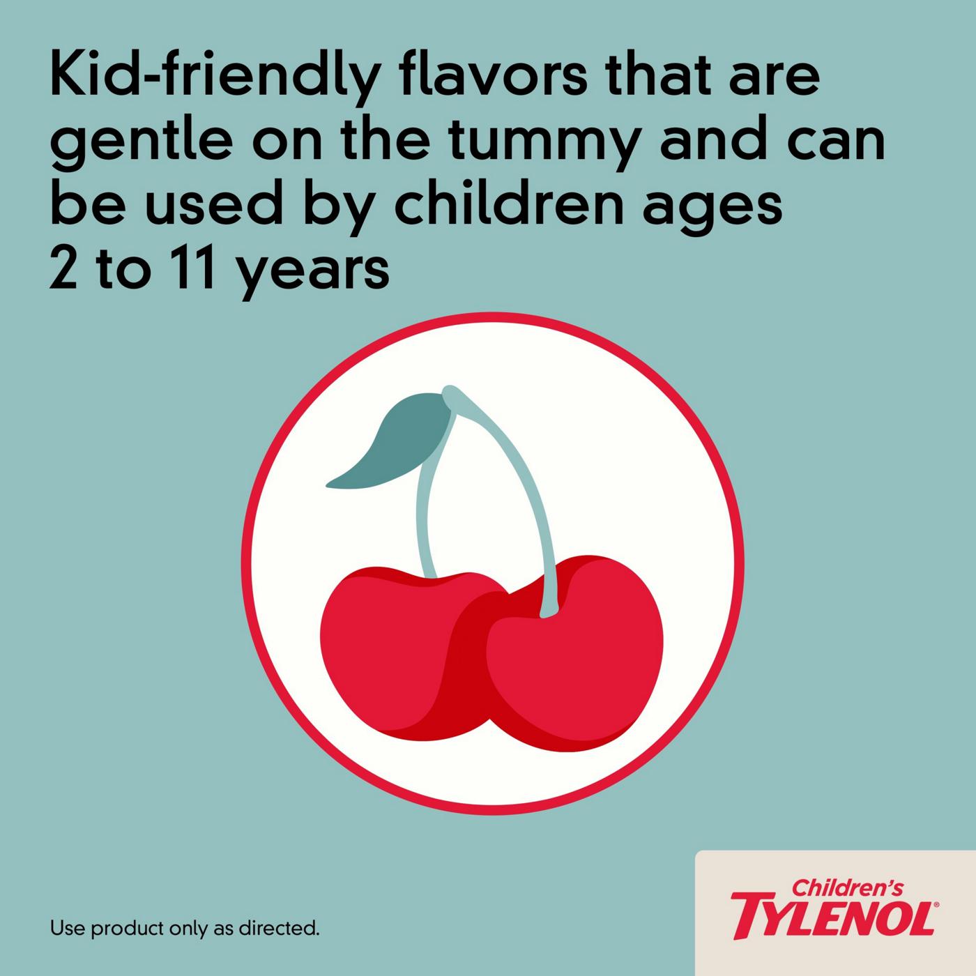 Tylenol Children's Pain + Fever Dye-Free Medicine - Cherry; image 5 of 8