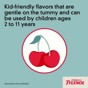 Tylenol Children's Pain + Fever Dye-Free Medicine - Cherry