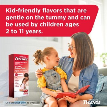 Tylenol Children's Pain + Fever Dye-Free Medicine - Cherry