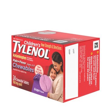 Tylenol Children's Pain + Fever Chewables - Grape Flavor
