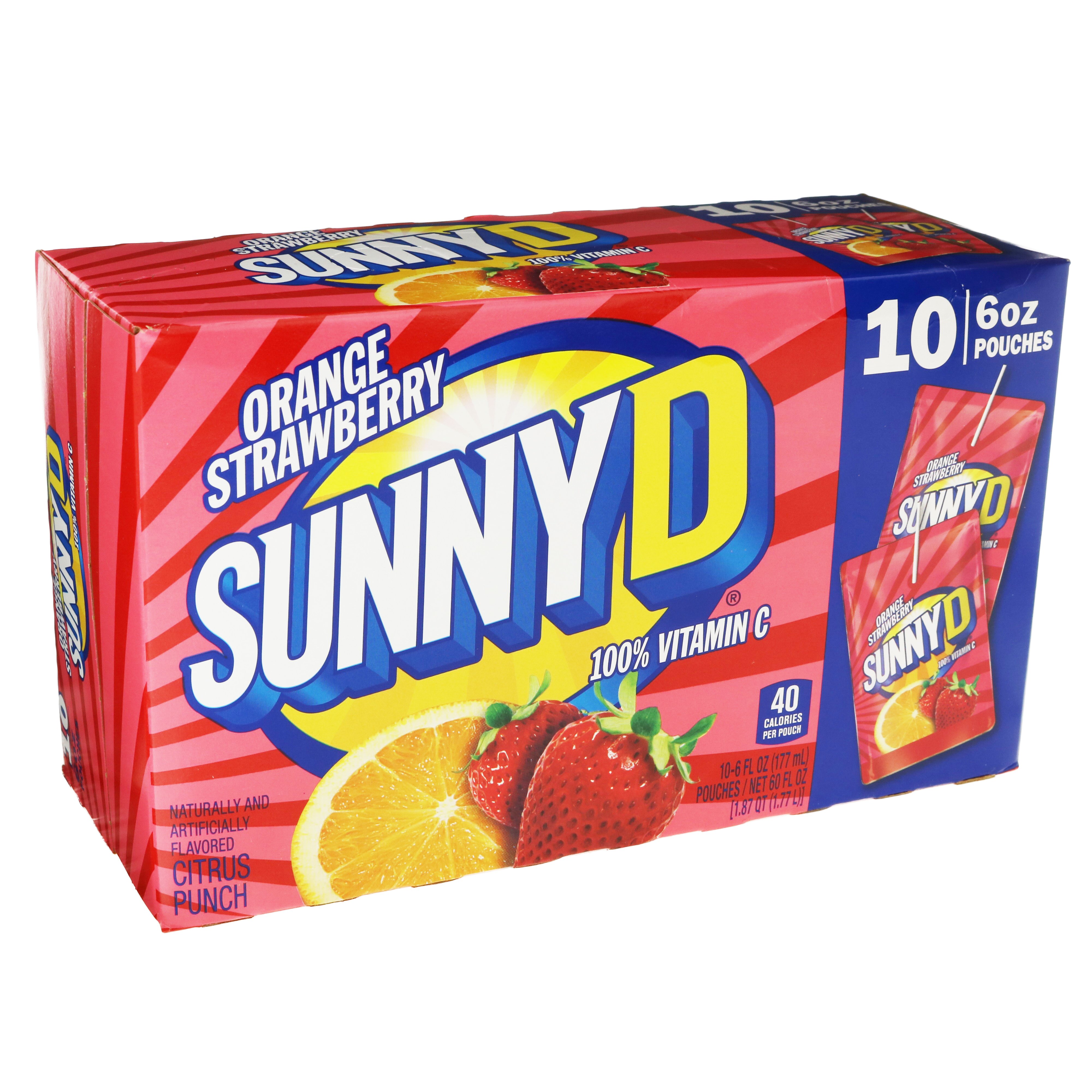 Sunny D Orange Strawberry Pouches 6 oz Shop Juice at HEB