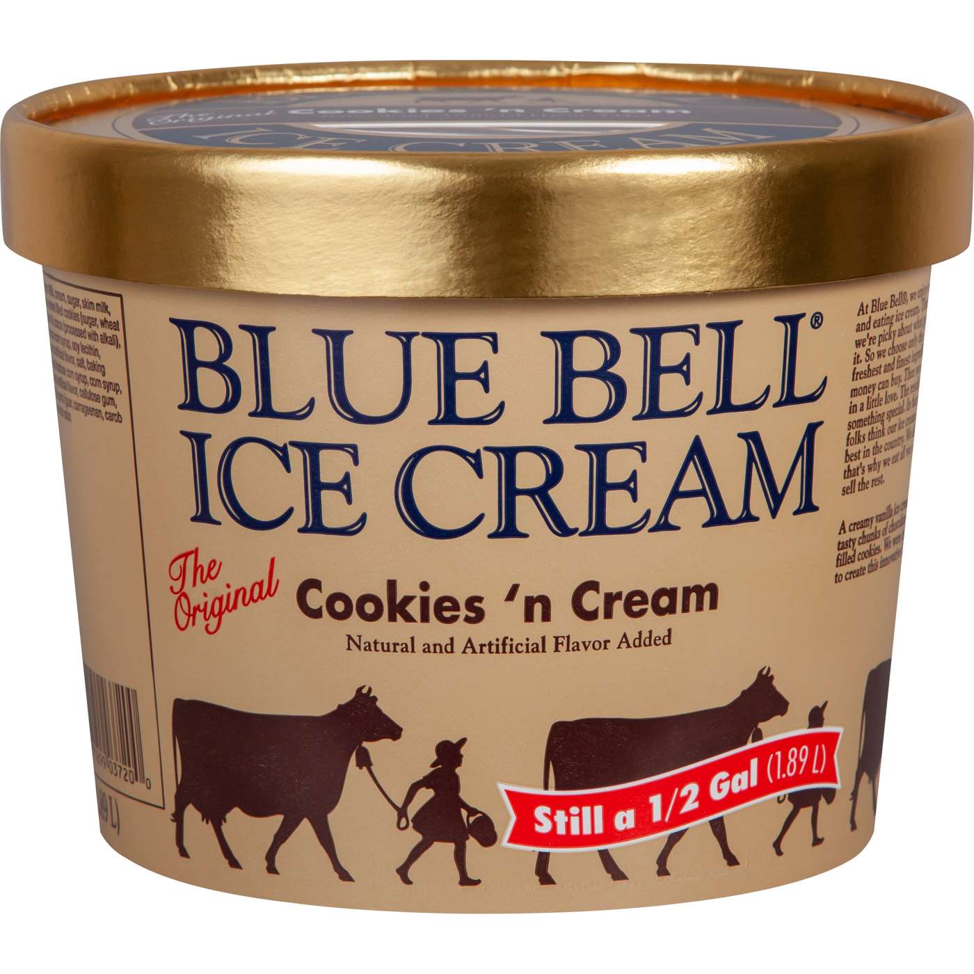 Blue Bell Cookies 'n Cream Ice Cream; image 1 of 2