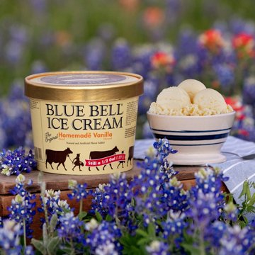 Blue Bell Homemade Vanilla Ice Cream, 1/2 gal