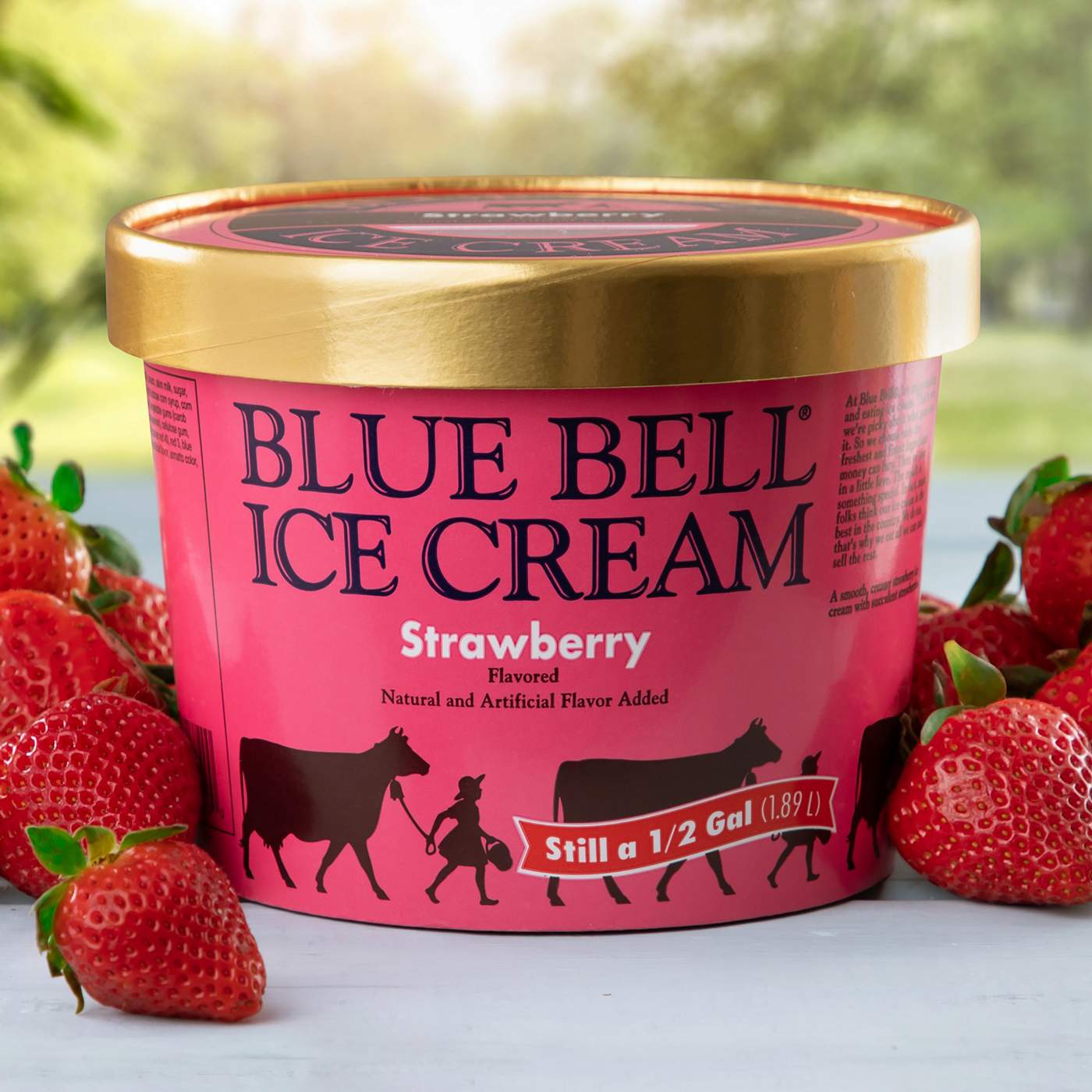 Blue Bell Strawberry Ice Cream; image 2 of 3