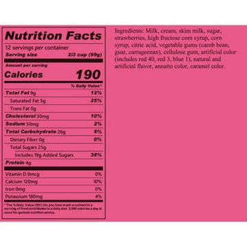 Blue Bell Strawberry Ice Cream, 1/2 gal