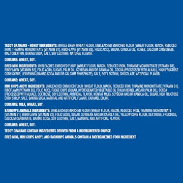 Nabisco Team Favorites Snack Variety Pack 1 oz Bags - Teddy Grahams, OREO, Chips Ahoy! & Barnum's Animal Crackers, 30 ct