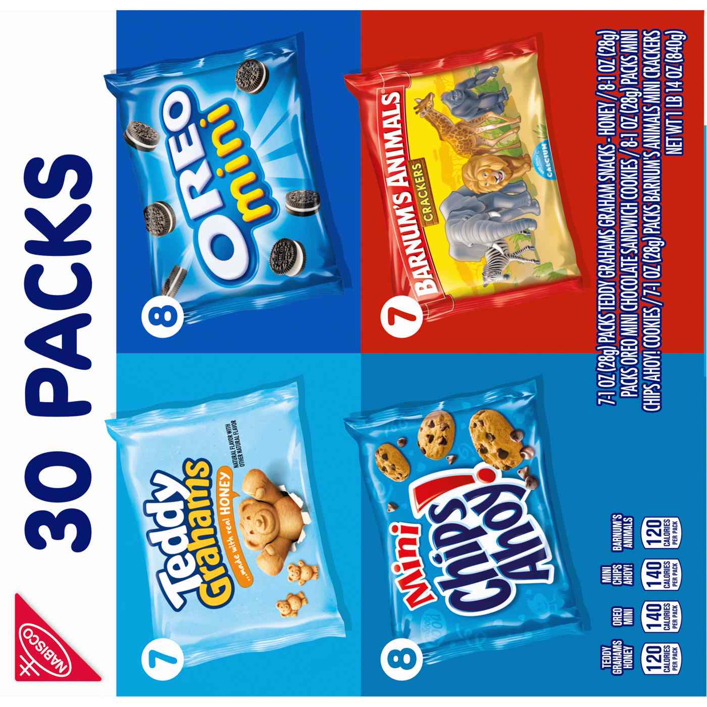 Nabisco Barnums, Chips Ahoy!, Oreo, Teddy Grahams Team Favorites Variety Pack, Cookies, Graham Snacks & Crackers, Snack Packs; image 8 of 10