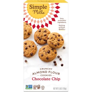 Simple Mills Crunchy Almond Flour Chocolate Chip Cookies, 5.5 oz