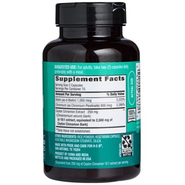 H-E-B Herbals Ceylon Cinnamon 2500 mg with Chromium & Biotin Capsules