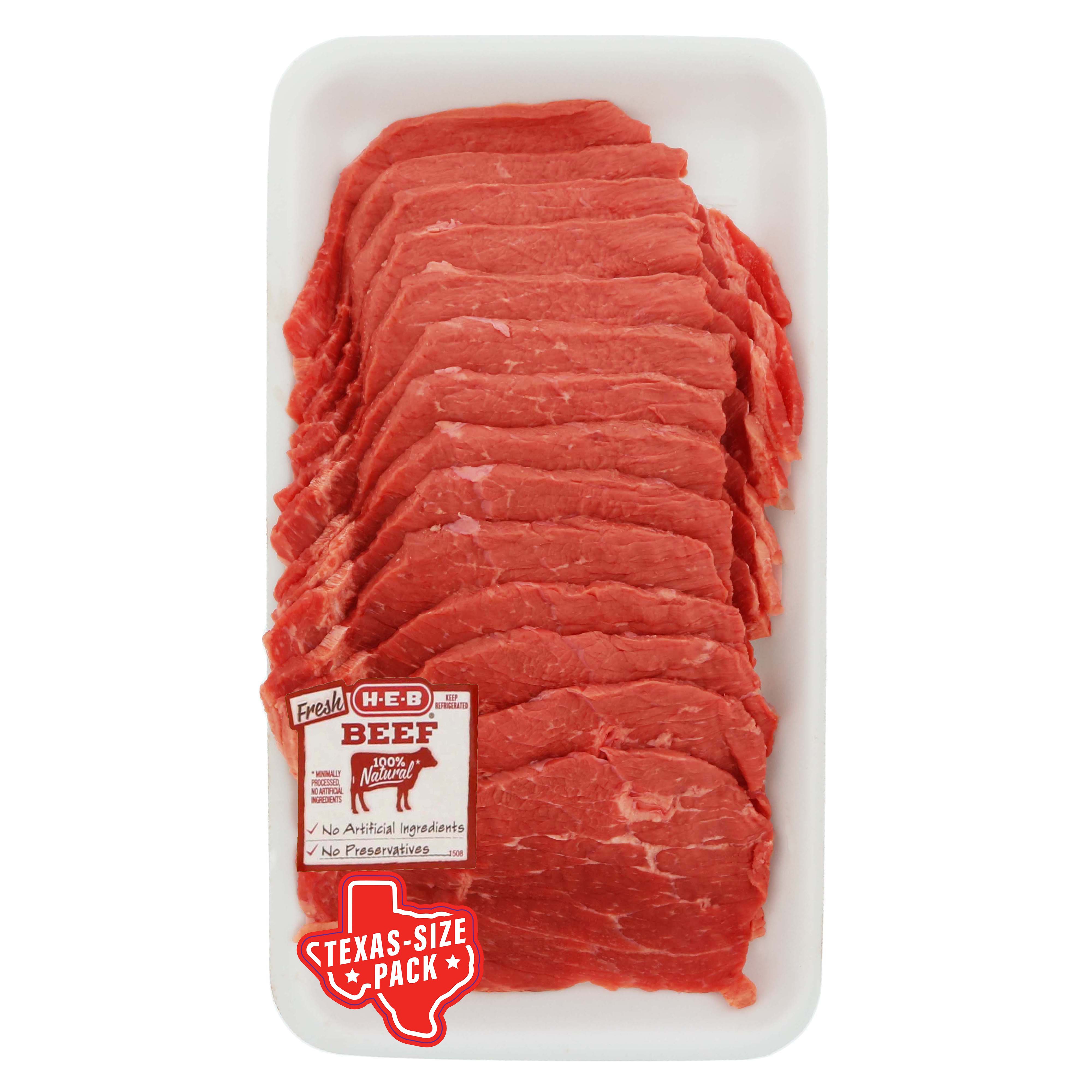 H E B Beef Bottom Round Steak Milanesa Wafer Thin Cut Usda Select Texas Size Pack Shop