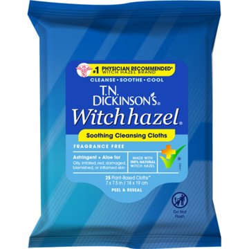 T.N. Dickinson's Witch Hazel Multi-Use Cleansing Cloths, 25 ct