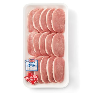 H-E-B Boneless Center Loin Pork Chops - Texas-Size Pack, Avg. 2.95 lbs