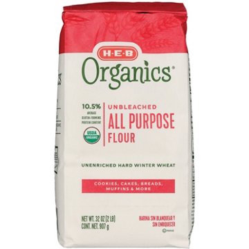 H-E-B Organics Unbleached All Purpose Flour, 2 lbs