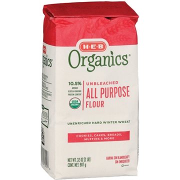 H-E-B Organics Unbleached All Purpose Flour, 2 lbs