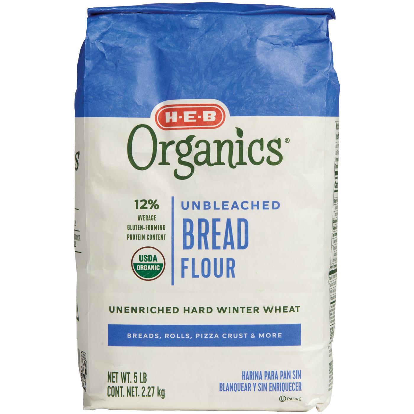 H-E-B Organics Unbleached Bread Flour; image 1 of 2