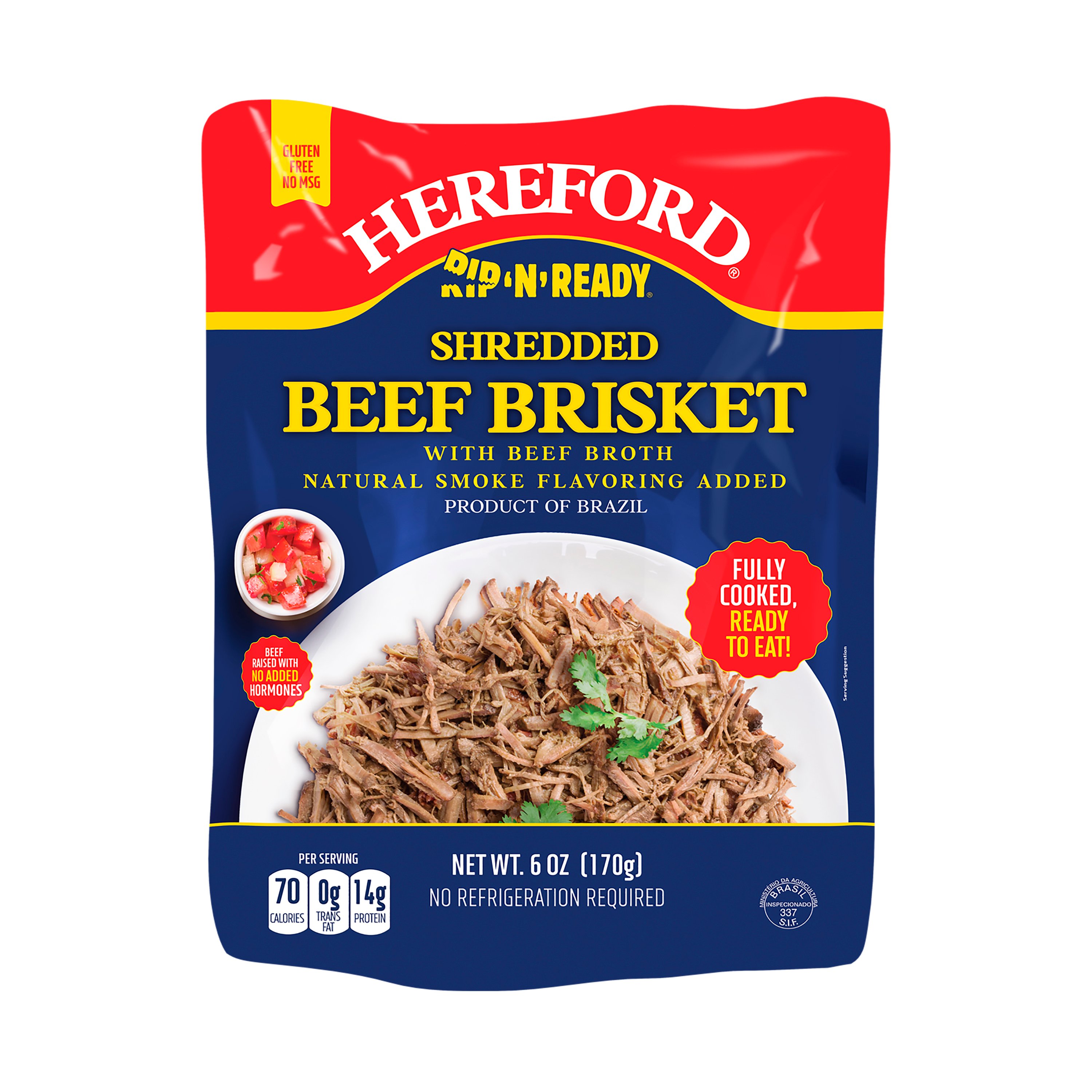 Rip N Ready Shredded Beef Brisket Smoke Flavor Shop Pantry Meals at HEB