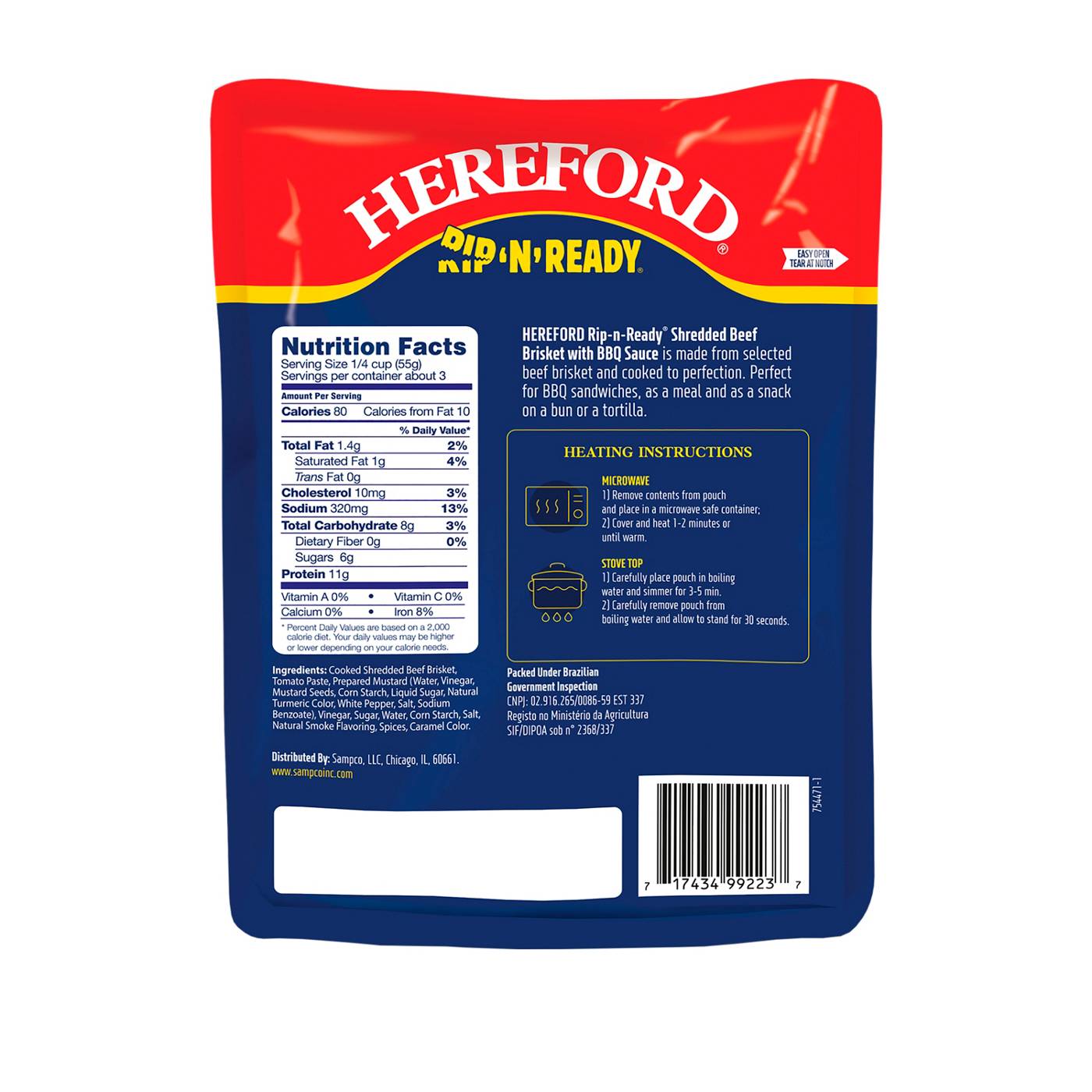 Hereford Rip 'n' Ready Shredded Beef Brisket BBQ Sauce; image 2 of 2