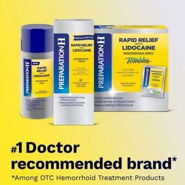 Preparation H Rapid Relief Hemorrhoid Cream with Lidocaine, Numbing Relief for Swelling, Pain, Burning and Itching, 1 oz