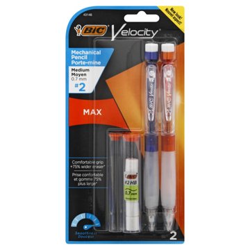BIC Velocity Max 0.7mm Mechanical Pencils, 2 pk