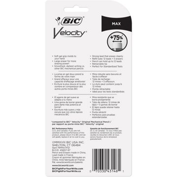 BIC Velocity Max 0.7mm Mechanical Pencils, 2 pk
