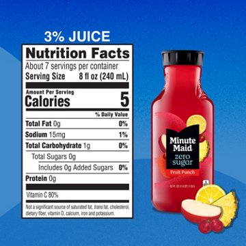 Minute Maid Zero Sugar Fruit Punch Juice Drink