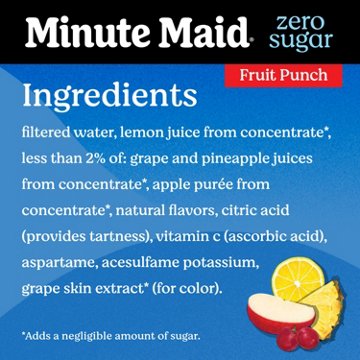 Minute Maid Zero Sugar Fruit Punch Juice Drink