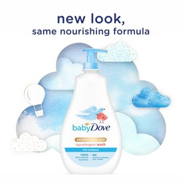 Baby Dove Sensitive Skin Care Baby Wash Rich Moisture, 20 oz