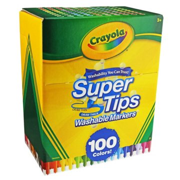 Crayola Washable Supertips Marker, 100 ct